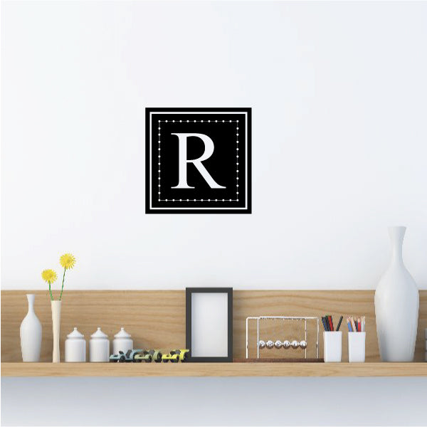 Image of Dotted Line Monogram Decal