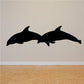 Double diving dolphin decal with two black dolphins leaping