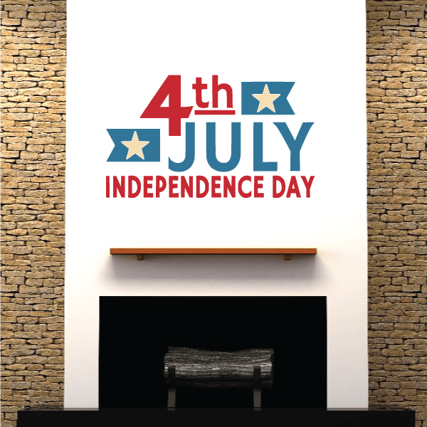 Image of Double Flag 4th of July Independence Day Decal