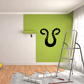 Snake wall decal with two connected heads in black with yellow accents