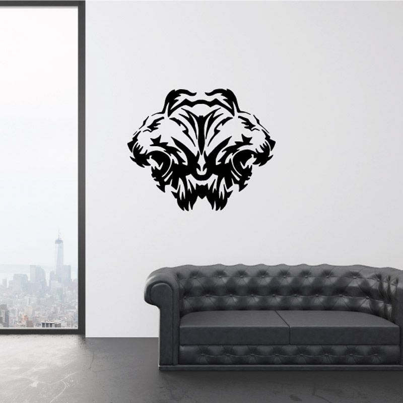 Image of Double Head Snarling Lion Decal