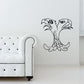 Double-headed eagle decal with black outline design