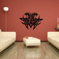 Black double-headed Egyptian hawk wall decal with ornate tribal-style wings
