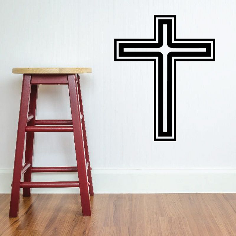 Image of Double Outline Cross Decal