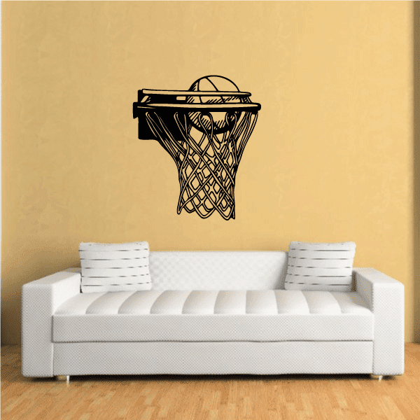 Image of Double Rim Basketball Net Decal