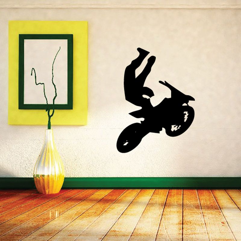 Black motocross bike decal silhouette