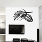 Black pinecone and fir branch wall decal