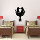 Dove love heart dove decal, black dove silhouette with heart and wings