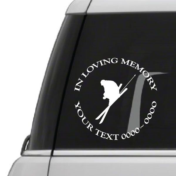 Image of Downhill Skier Custom In Loving Memory Decal