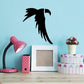 Black falcon wall decal with wings in a downward flap silhouette