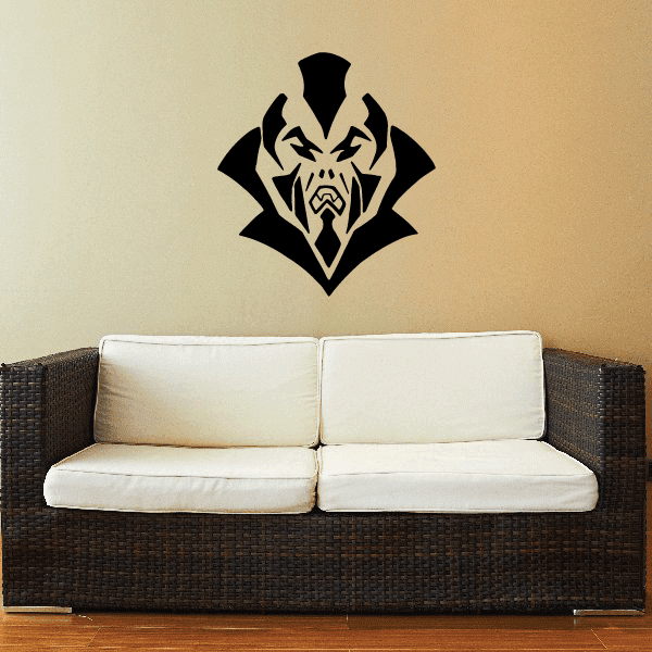 Dracula mask decal sticker with black gothic face emblem