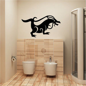Black Chinese zodiac dragon wall decal with ornate head and tail design