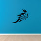 Dragon-wing butterfly in-flight decal, black winged insect design