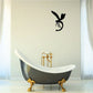 Dragonfly egg-laying wall decal with a black dragonfly silhouette
