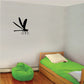 Dragonfly flying wall decal with black silhouette wings and antenna details