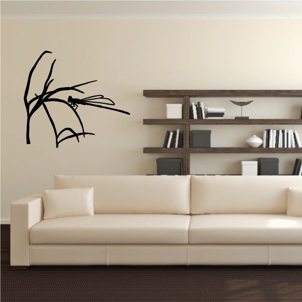 Image of Dragonfly on Stick Decal