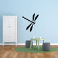 Black dragonfly open-wings wall decal with long segmented wings