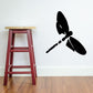 Dragonfly with rounded wings decal, black silhouette