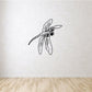 Dragonfly wall decal with black outline illustration and chain details