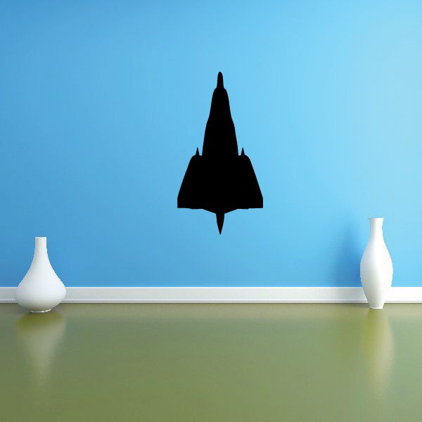 Black dragon silhouette wall decal with pointed wings