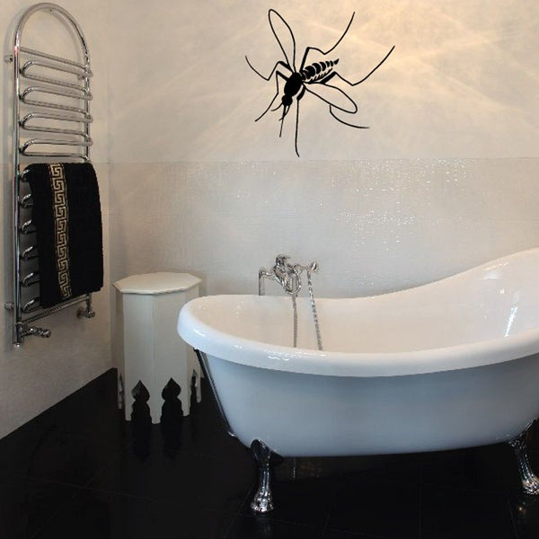 Mosquito insect wall decal with dark line-art design
