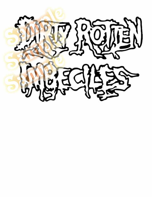 Image of DRI Dirty Rotten Imbeciles Text Decal