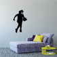 Female basketball player wall decal silhouette in black, dribbling pose