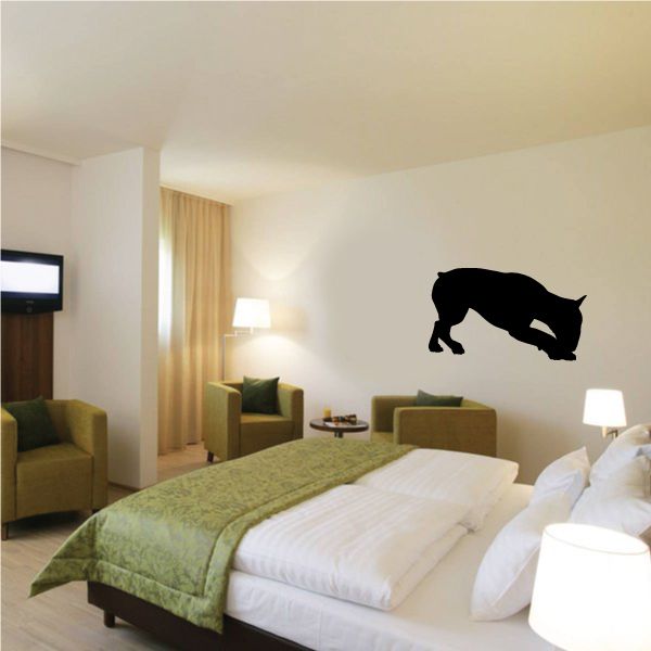 Black bull terrier drinking wall decal