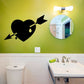 Black heart with arrow drip wall decal