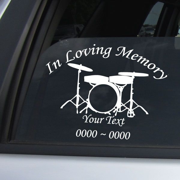 Image of Drum Set Custom In Loving Memory Decal