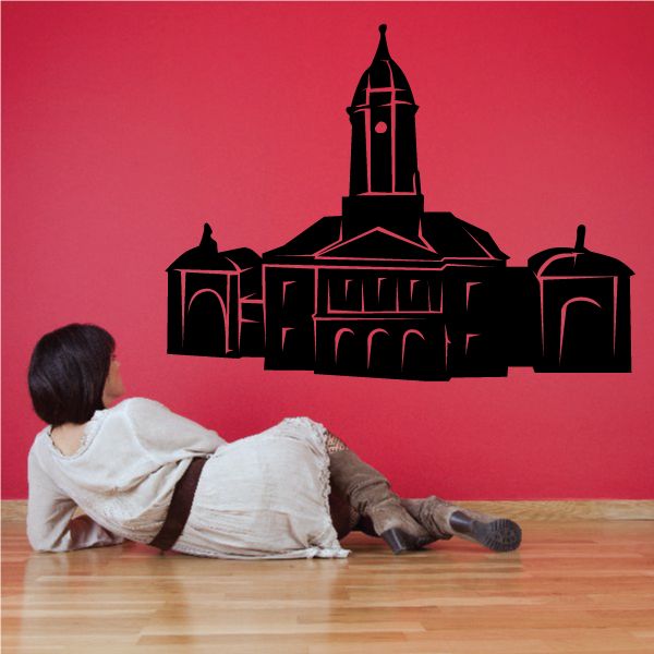 Dublin Castle wall decal with black silhouette of a castle tower and building
