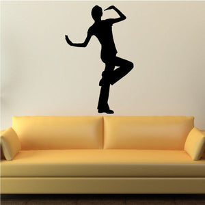 Black dancer silhouette vinyl wall decal
