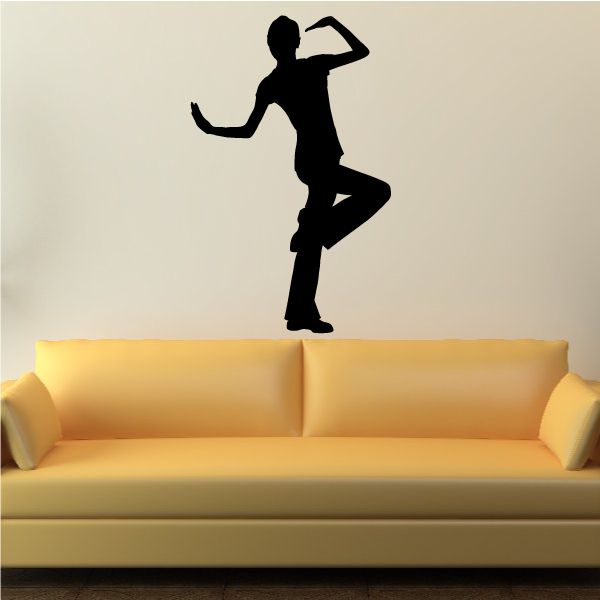 Black dancer silhouette vinyl wall decal