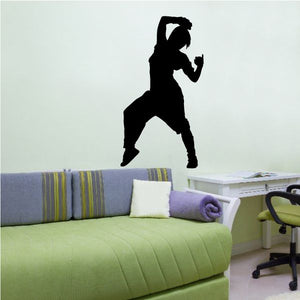 Black dancer wall vinyl decal silhouette