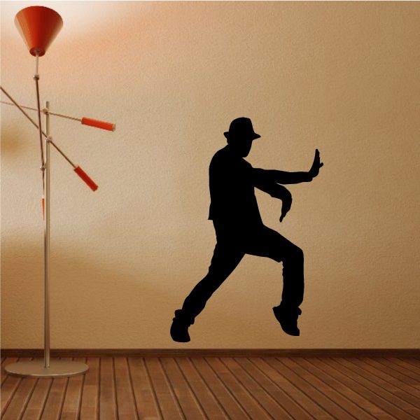 Dancer silhouette vinyl wall decal, black dancer pose
