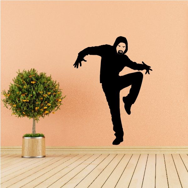 Black dancer vinyl wall decal, dancing silhouette