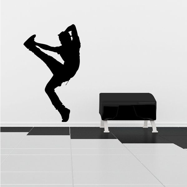 Black dancer wall decal vinyl silhouette