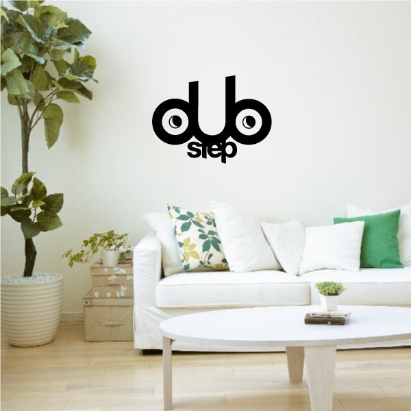 Vinyl wall decal with black dubstep lettering