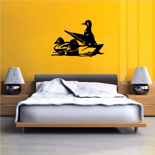 Image of Duck Group Swimming Decal