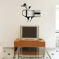 Black duck wall decal vinyl sticker with open beak and detailed stripes