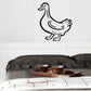 Duck vinyl wall decal, black outline with feet and wings