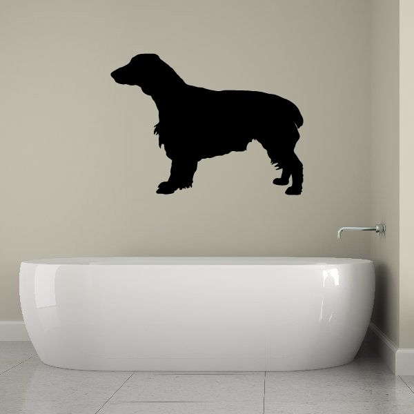 Black dachshund dog decal, standing side profile with long body and short legs