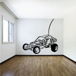 Off-road dune buggy vinyl decal sticker, black outline