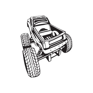 Vinyl wall decal featuring a black dune buggy outline