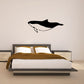 Swimming dolphin wall decal, dark silhouette