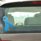 Awareness ribbon vinyl sticker with light blue ribbon and cursive text