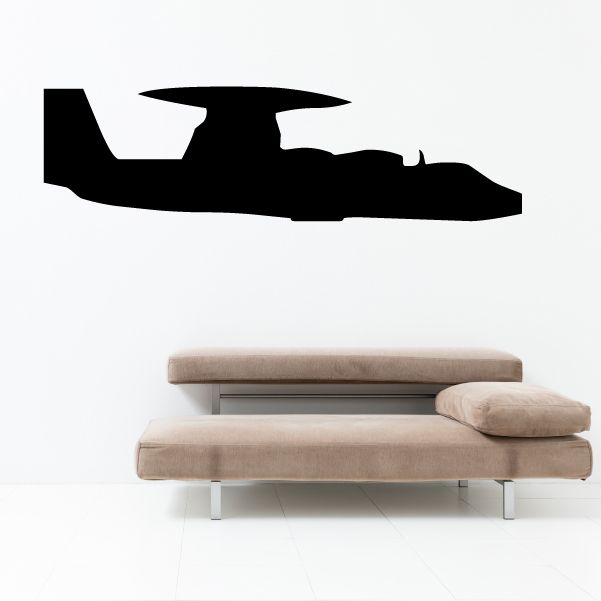Black E-2C Hawkeye aircraft silhouette decal