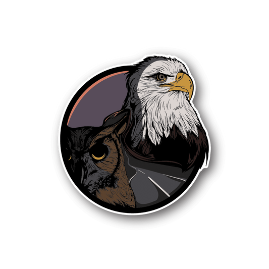 Image of Eagle and Owl Sticker