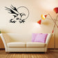 Eagle and sun wall decal, black bird silhouette with circular sun