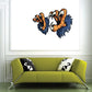 Eagle Claws sticker with orange claws and blue feathers on white background